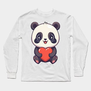 Loving cute anime panda Long Sleeve T-Shirt